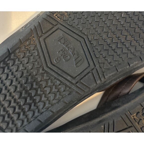 Island Pro Men’s Leather Thong Slides Brown size 9
